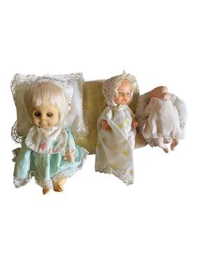 Miniature Dolls Vintage, Hug-A-Bye,Cititoy, Russ Berrie, Bundle of Three